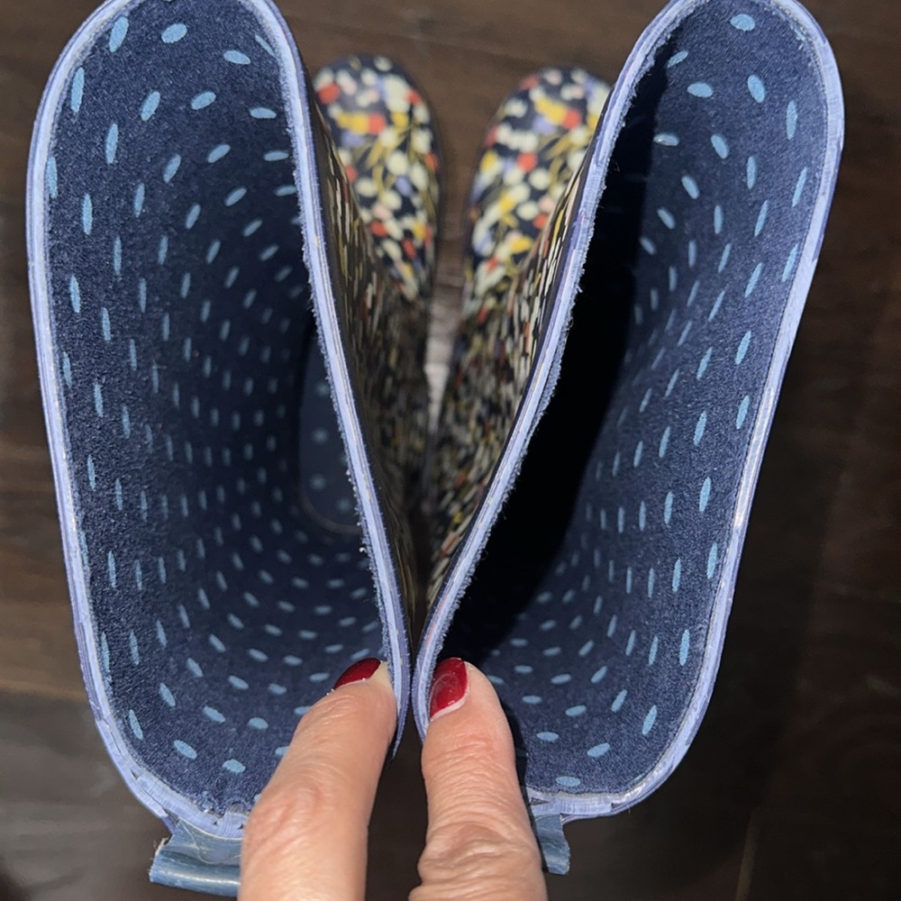 Anthropologie Colloquial Rain Boots Pop Potpourri  Blue Motif Floral print Sz 6 - Picture 7 of 14